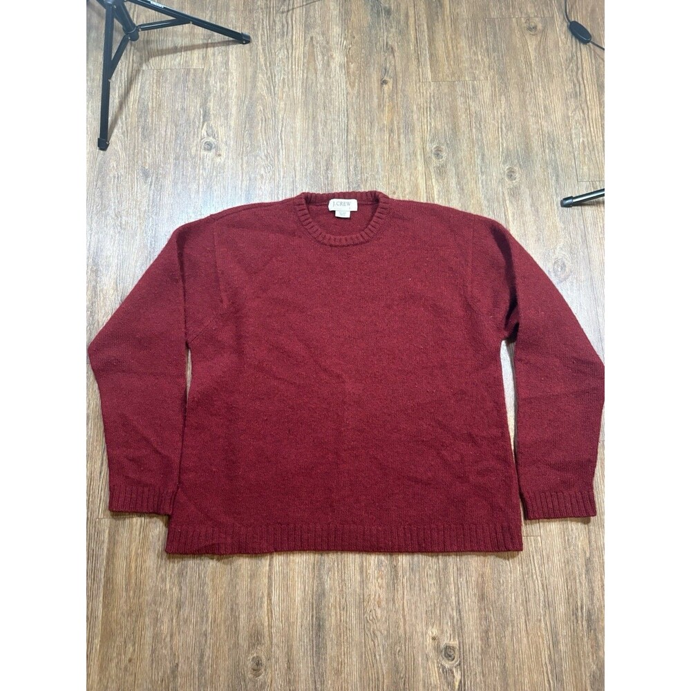 Vintage J.Crew Men’s Shetland Wool V-Neck Sweater Red Size L 100% Wool